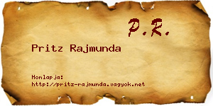 Pritz Rajmunda névjegykártya